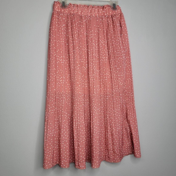 Dresses & Skirts - S Polka dot skirt Accordion Pleats Pink White EE